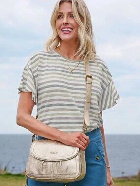 American Leather Co. Marino Champagne Crossbody with 2 Straps